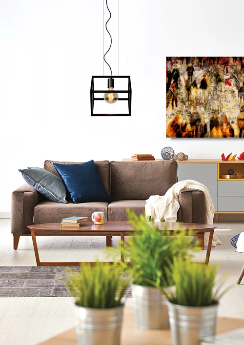 Lucide FABIAN - Hanglamp - 1xE27 - Zwart - sfeer 1